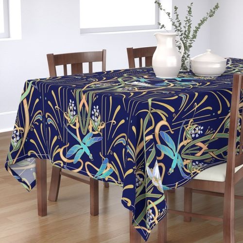 6 & 8 Seater Digital Printed Table Cover(4443)-TB27 Apricot