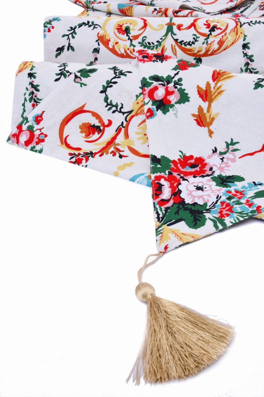 6 & 8 Seater Dining Table Runner-Secret garden Table Runners Apricot