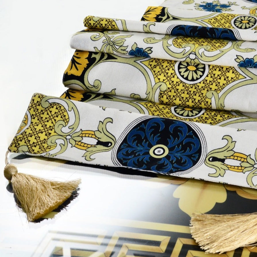 6 & 8 Seater Dining Table Runner-Velentino Table Runners Apricot