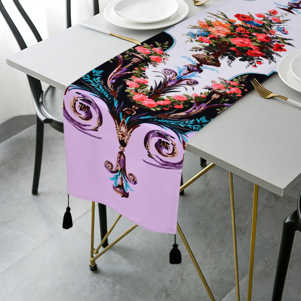 6 & 8 Seater Dining Table Runner-Victoria Table Runners Apricot