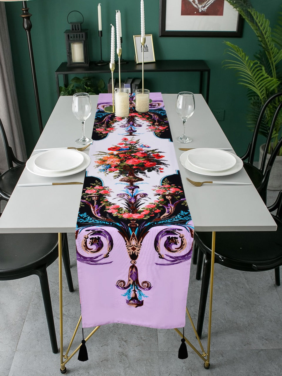 6 & 8 Seater Dining Table Runner-Victoria Table Runners Apricot