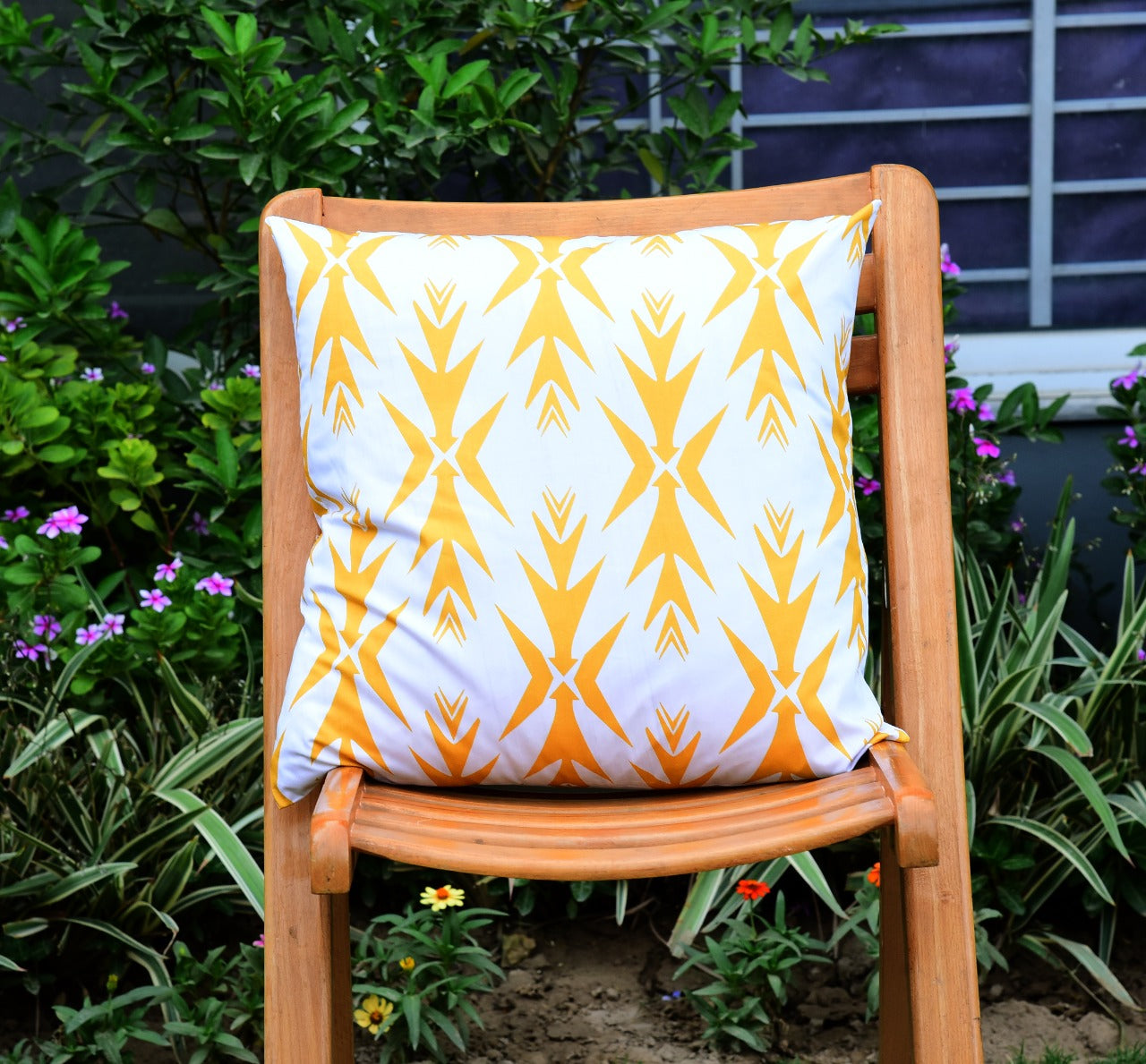 6 PCs Digital Printed Cotton Cushions-Swans cushions Apricot