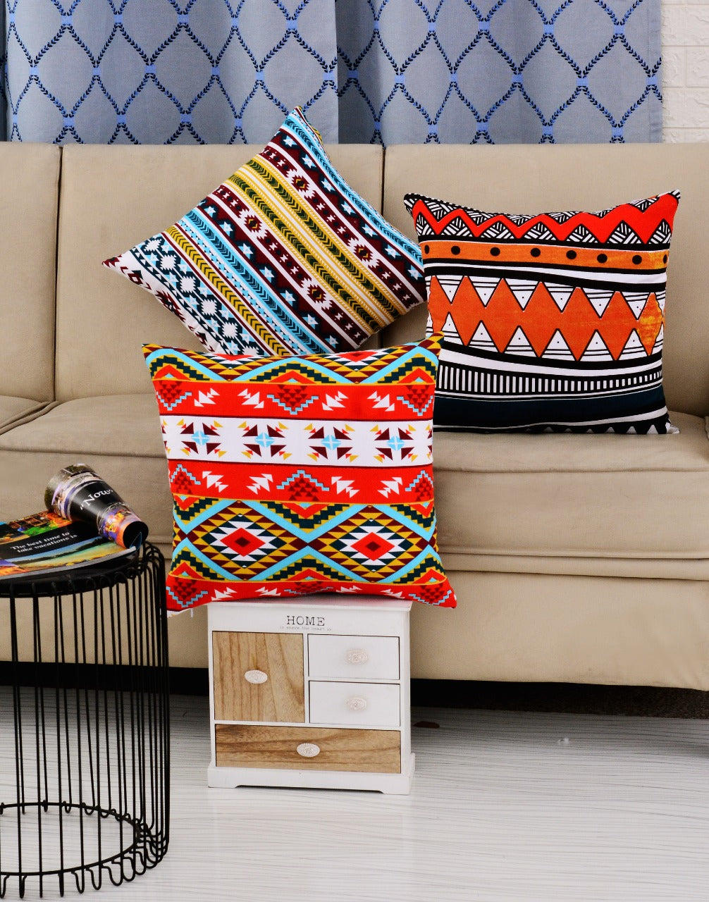 6 PCs Digital Printed Duck Cushions-Himba cushions Apricot
