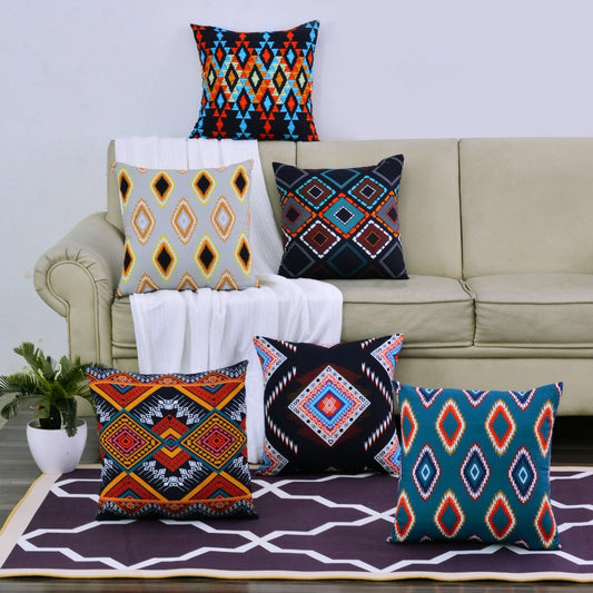 6 PCs Digital Printed Duck Cushions-Indigos cushions Apricot