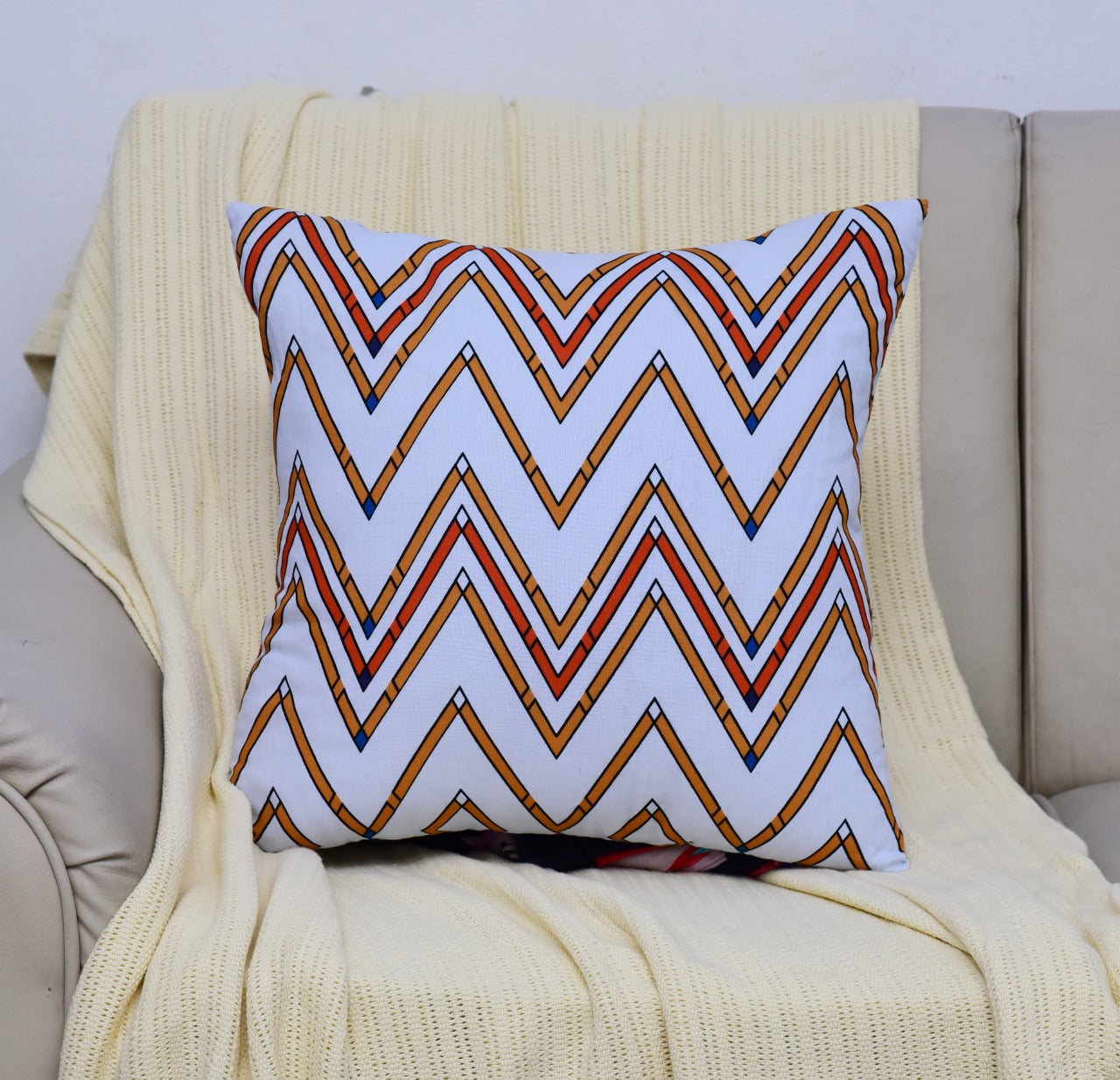 6 PCs Digital Printed Duck Cushions-Malawi cushions Apricot