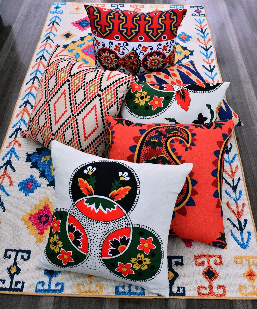 6 PCs Digital Printed Duck Cushions-Moosie cushions Apricot