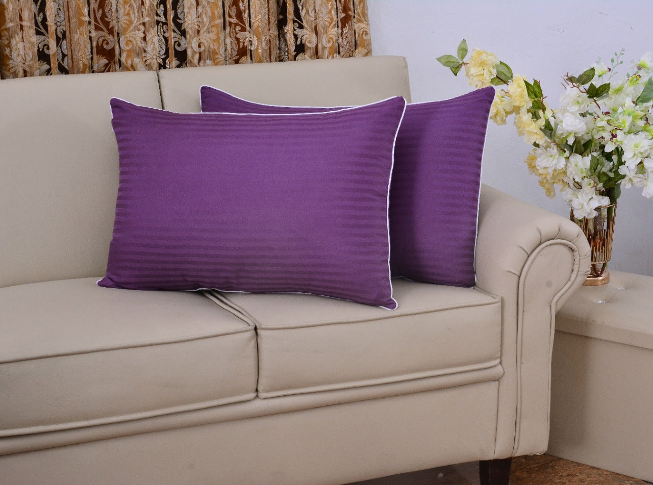 6 PCs Satin Pillows (1480*2) Bed Cushion (1481*2) & Floor Cushion (3164*2) Set-D/Purple Apricot
