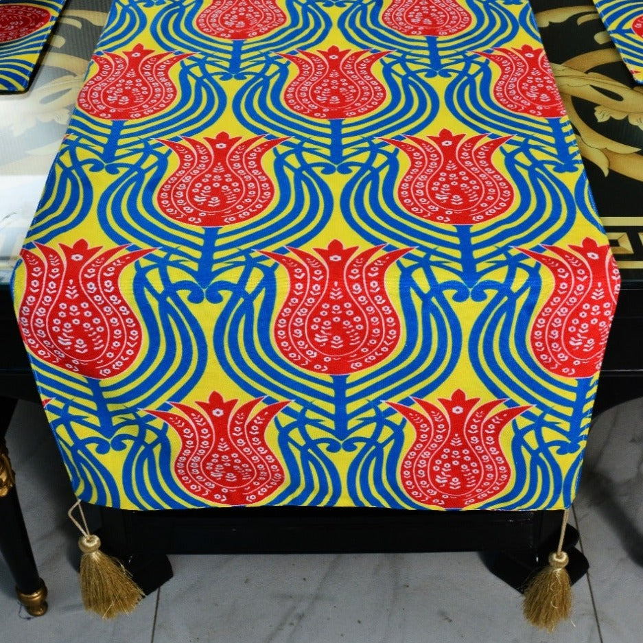 6 Seater Dining Table Runner Set(4617)- TRS03 Table Runners Apricot