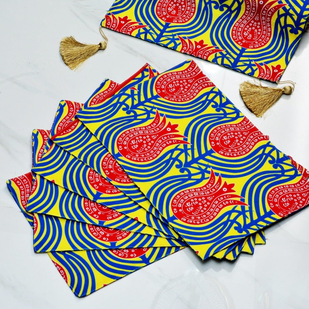 6 Seater Dining Table Runner Set(4617)- TRS03 Table Runners Apricot