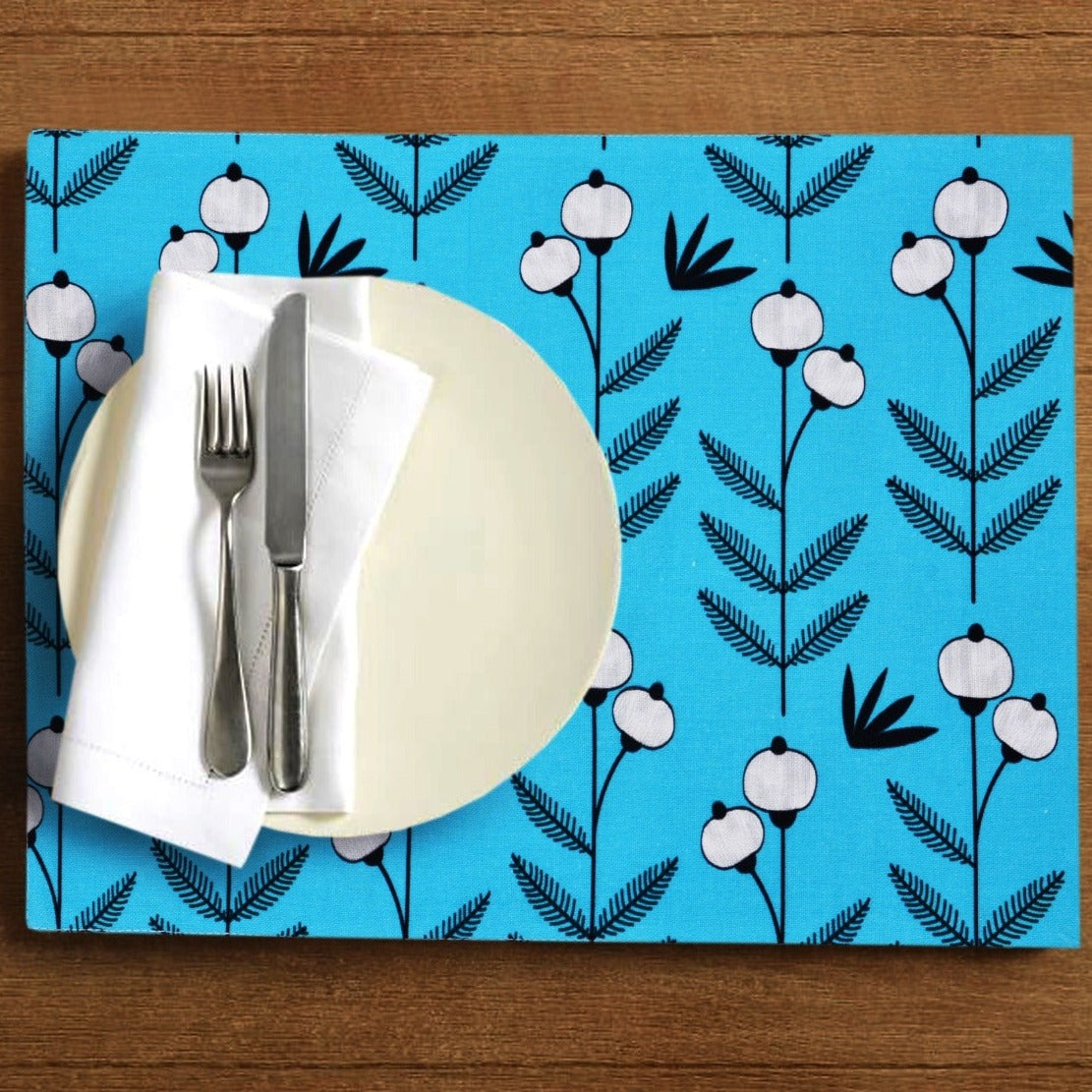 6 Seater Dining Table Runner Set(4617)- TRS09 turquoise Table Runners Apricot