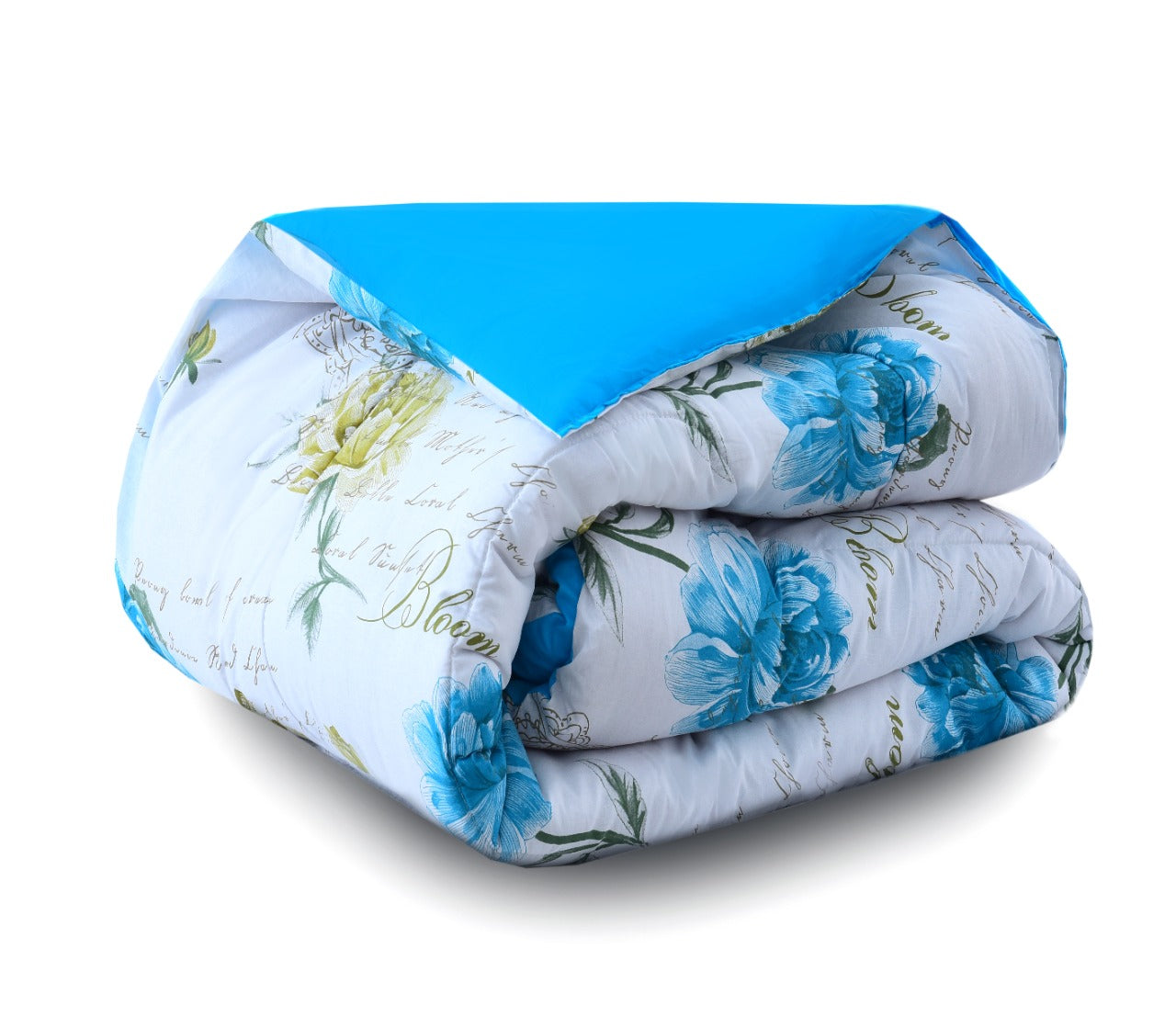 8 PCs Winter Comforter Set-Turquoise Stem Apricot
