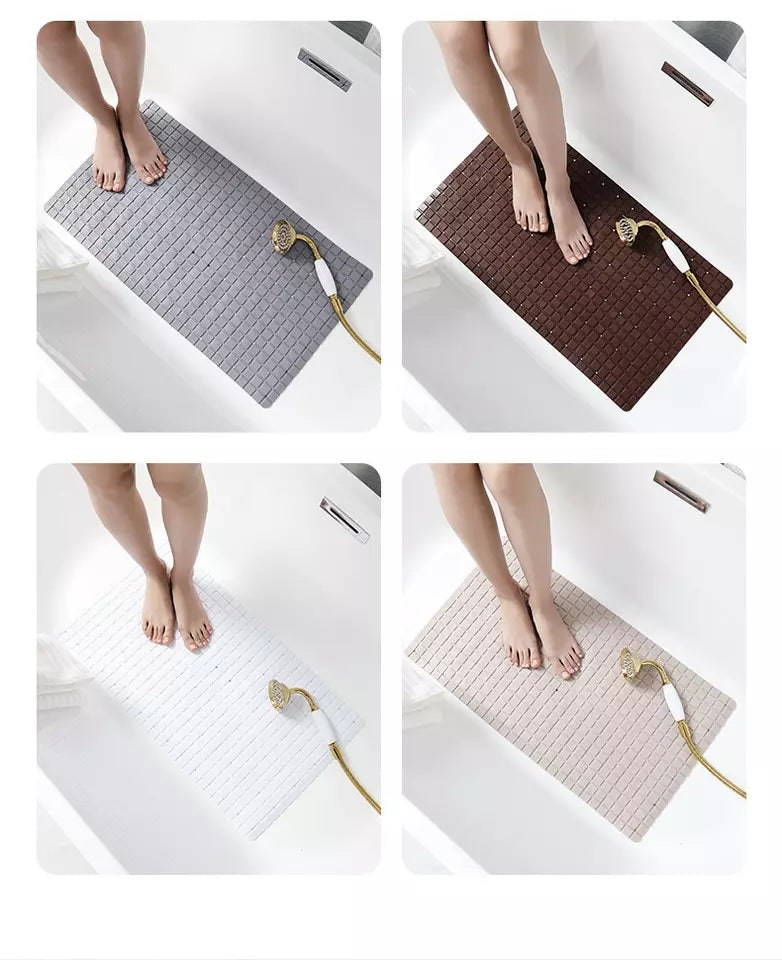 Anti Slip PVC Bathroom Mat-(2417)-Burgudy Bath Mats Apricot