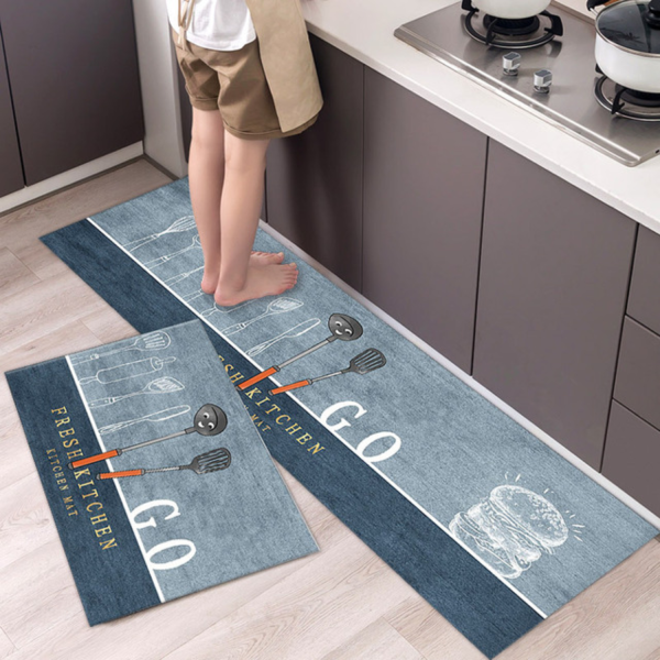 Anti slip Kitchen Floor Mat Set- Go Apricot