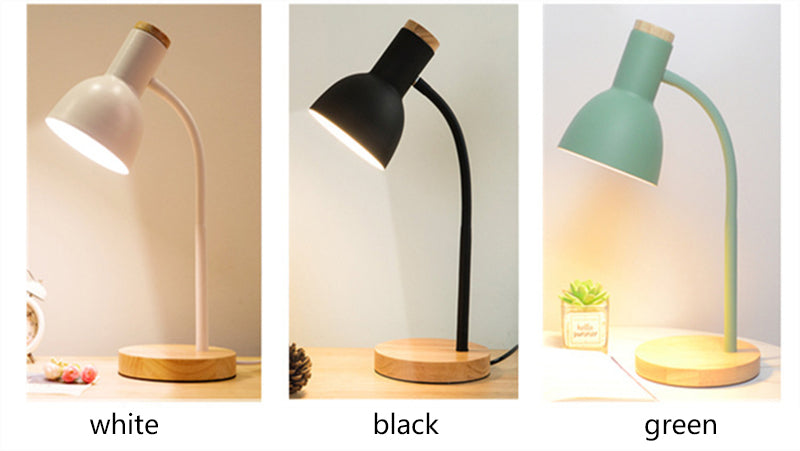 Creative Wooden Iron Table & Desk Lamp-Pink Lamps Apricot