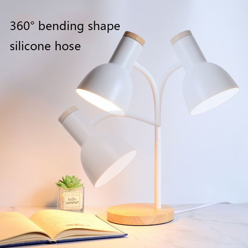 Creative Wooden Iron Table & Desk Lamp-Pink Lamps Apricot