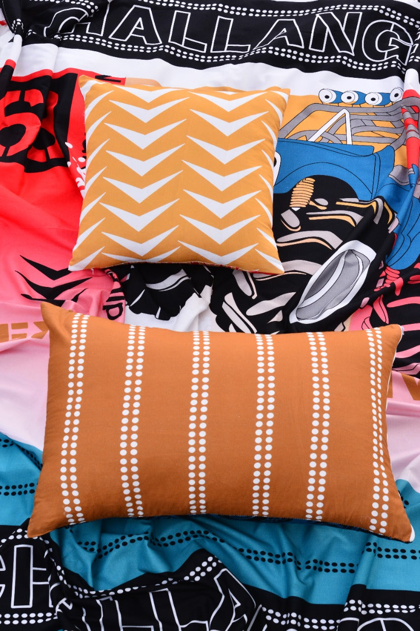 Digital Printed Junior Single Bed Sheet-Challanges kids Bed Sheet Apricot