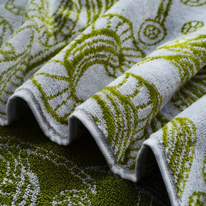 Jacquard Velour Finish Bath Towel-Yarn Dyed Green (4990) Apricot