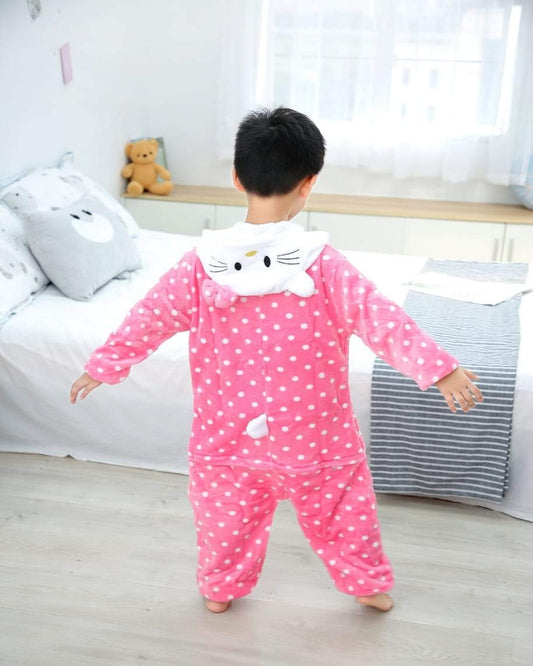 SA-23 Kids Plush Hooded Fleece-Sleep Wears Apricot