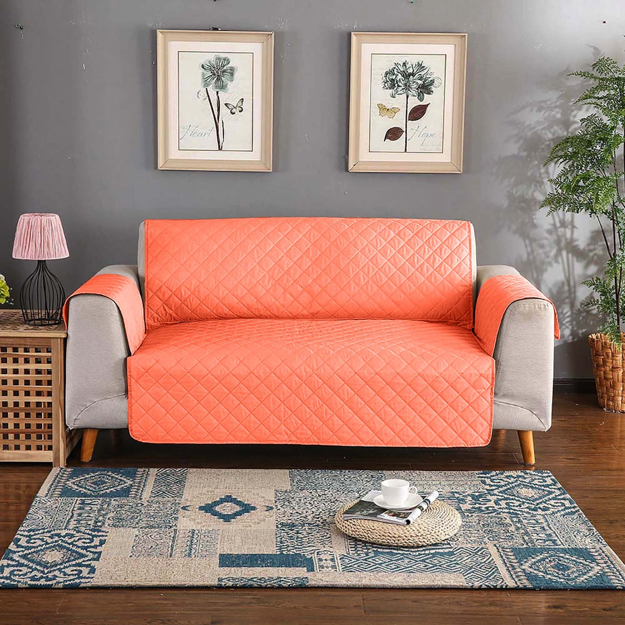 Sofa Cover-7 Sofa Cover Apricot