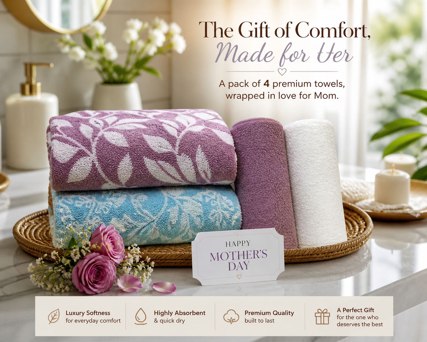 100% Cotton Bath Towels