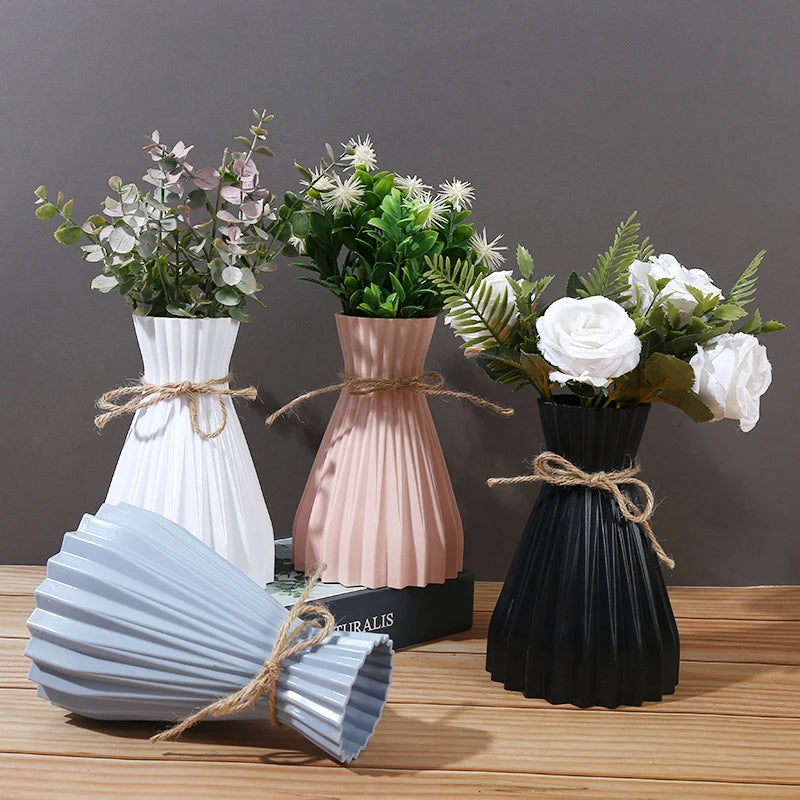 2PCs Striped Tabletop Vase (SA2510-100) Apricot