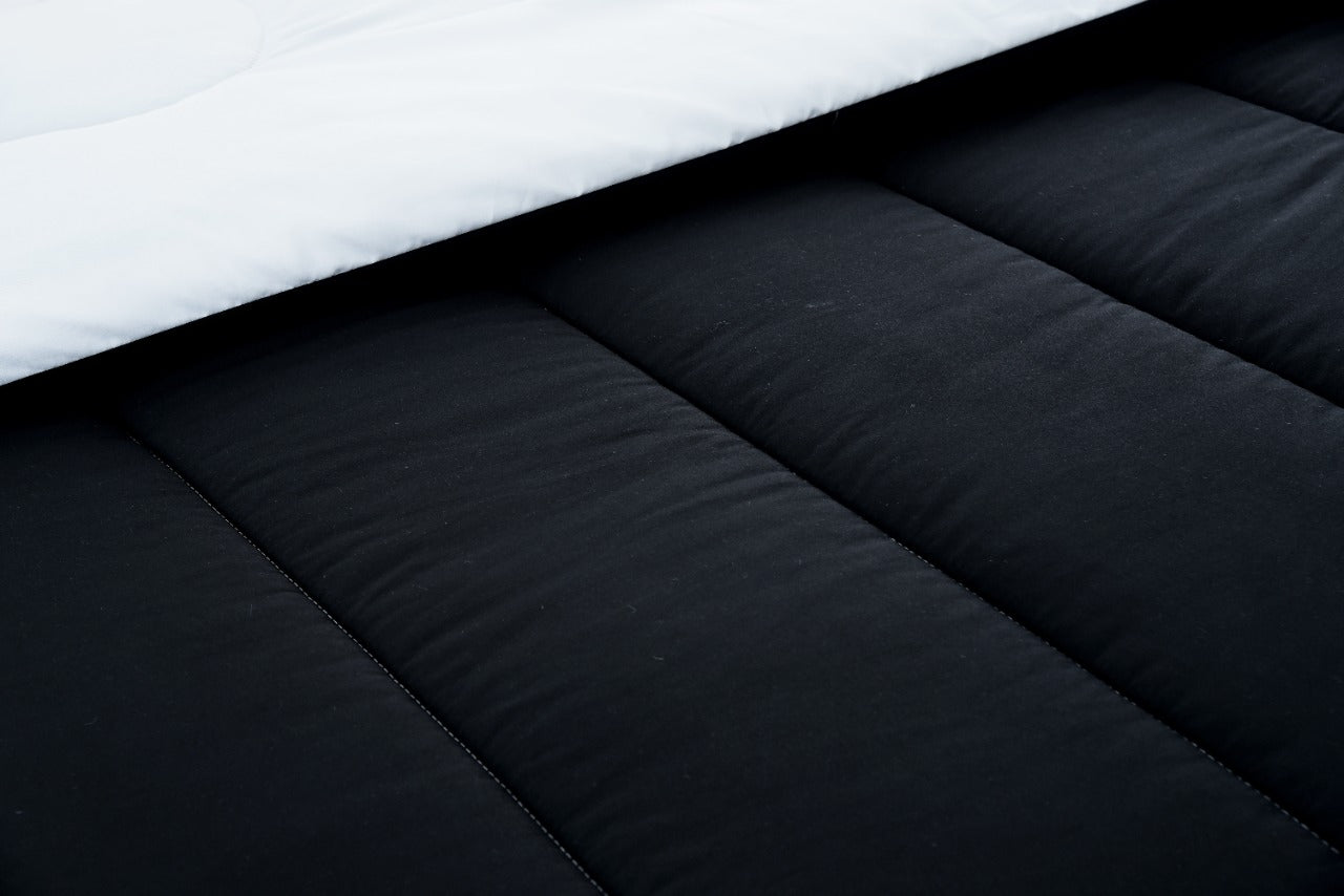 1 PC Double Winter Comforter-Black Over Silver Apricot