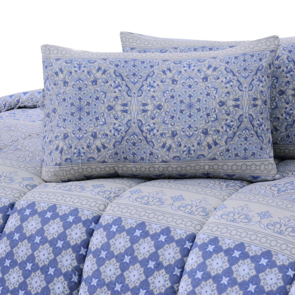 1 PC Double Winter Comforter-Blue Stars Comforters Apricot   