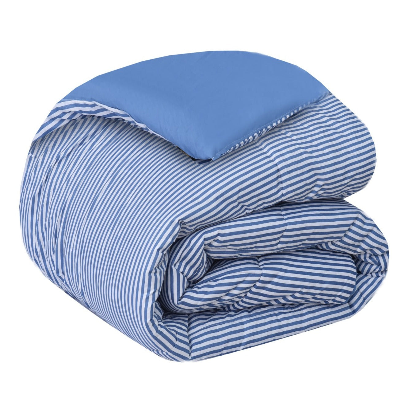 1 PC Double Winter Comforter-Blue Stripes Apricot