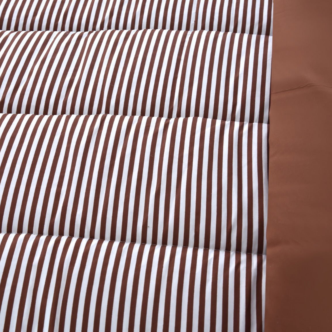 1 PC Double Winter Comforter-Brown Stripes Apricot