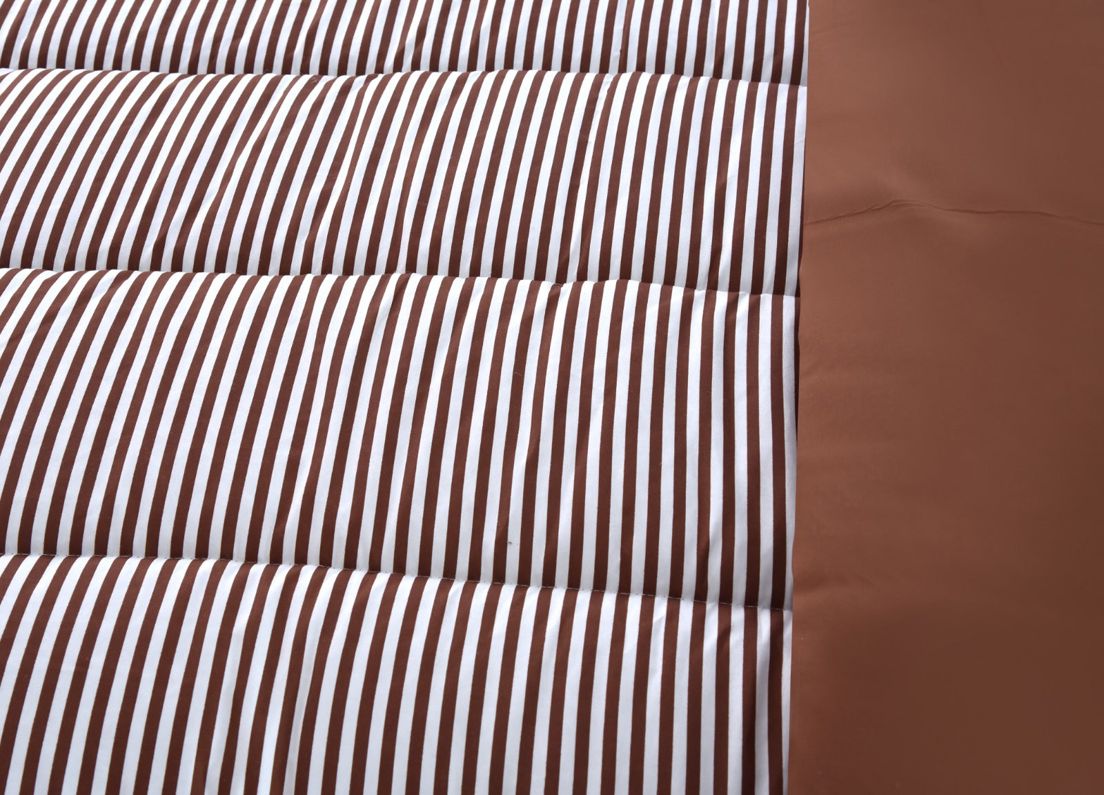 1 PC Double Winter Comforter-Brown Stripes Apricot