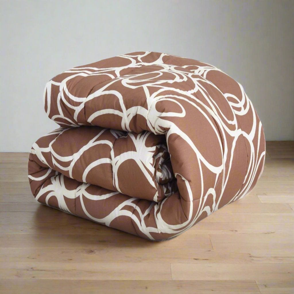 1 PC Double Winter Comforter-Cafeo Brown Apricot