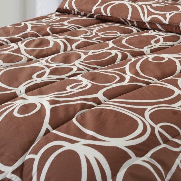 1 PC Double Winter Comforter-Cafeo Brown Comforters Apricot   