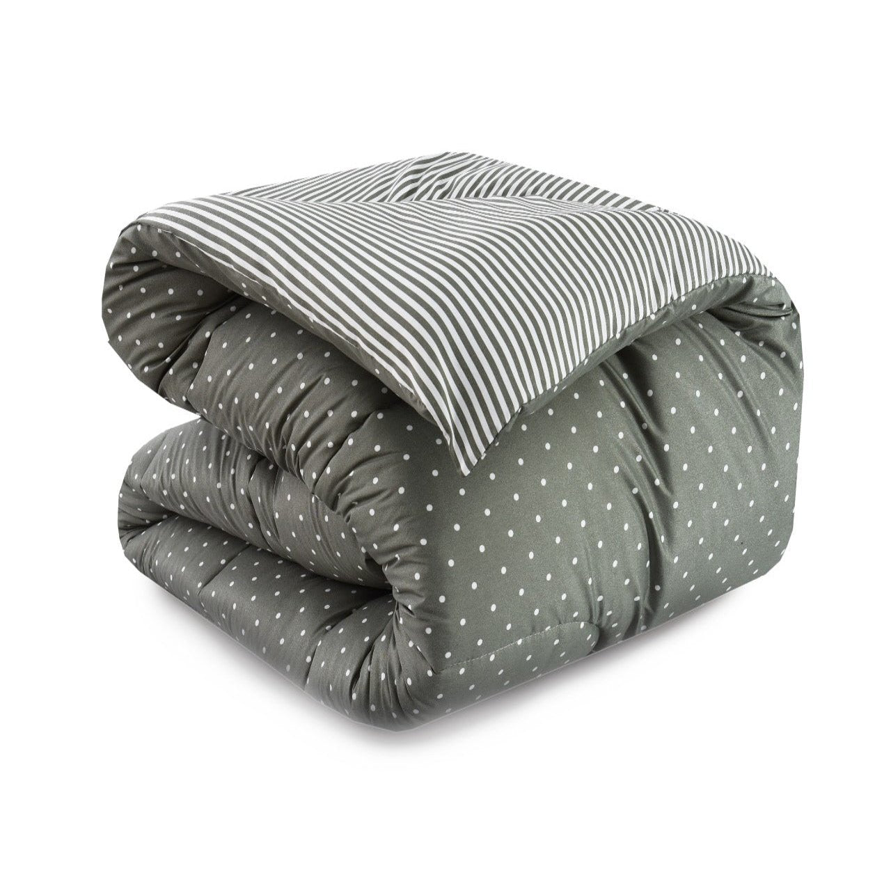 1 PC Double Winter Comforter-Grey Polka Apricot