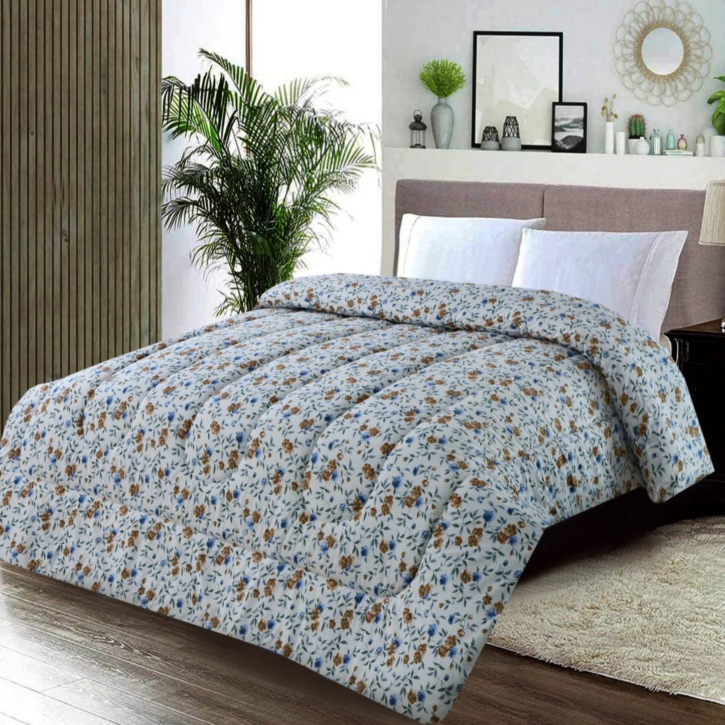 1 PC Double Winter Comforter-Marigold Comforters Apricot   