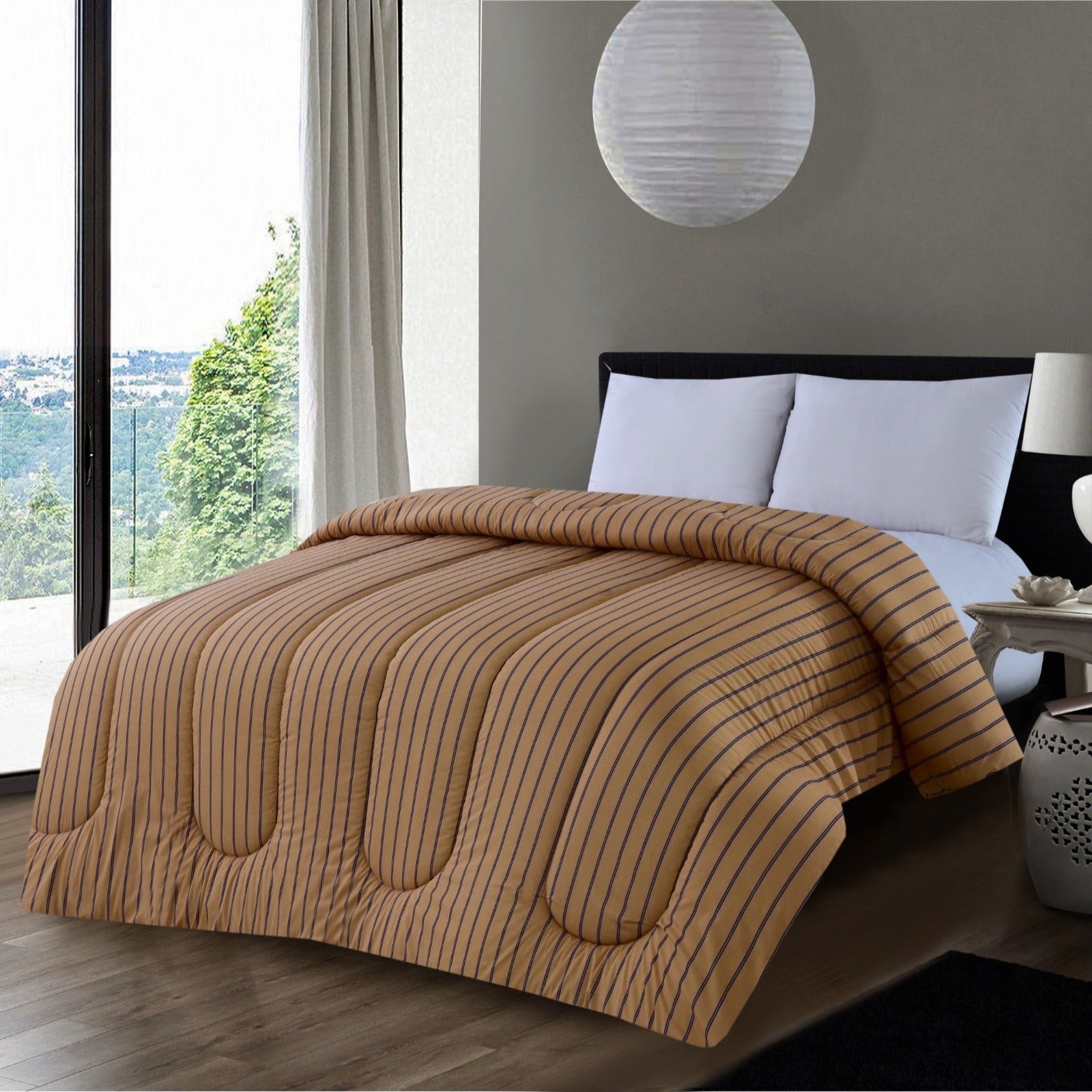 1 PC Double Winter Comforter-SNG-Mustard Apricot