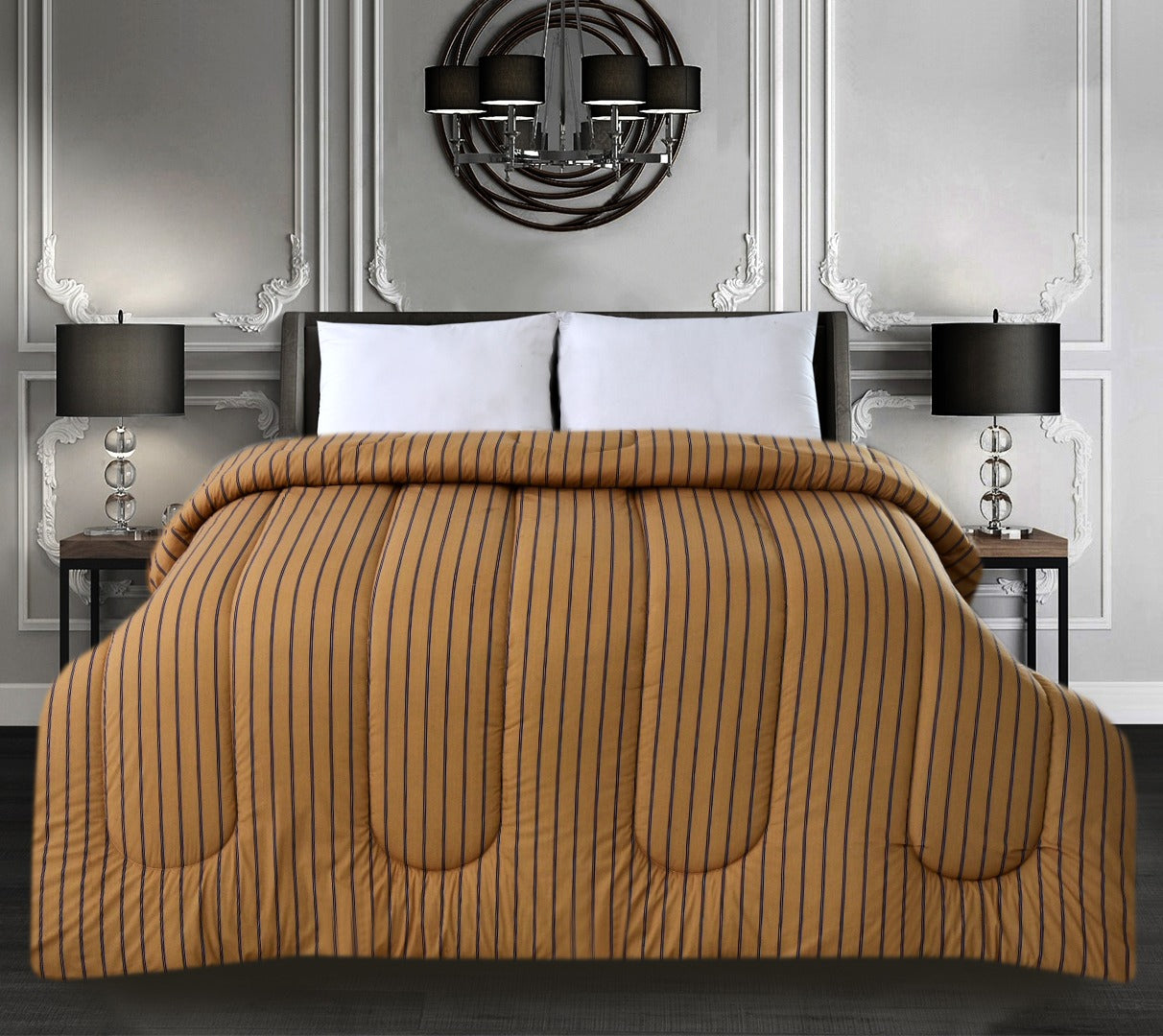 1 PC Double Winter Comforter-SNG-Mustard Apricot