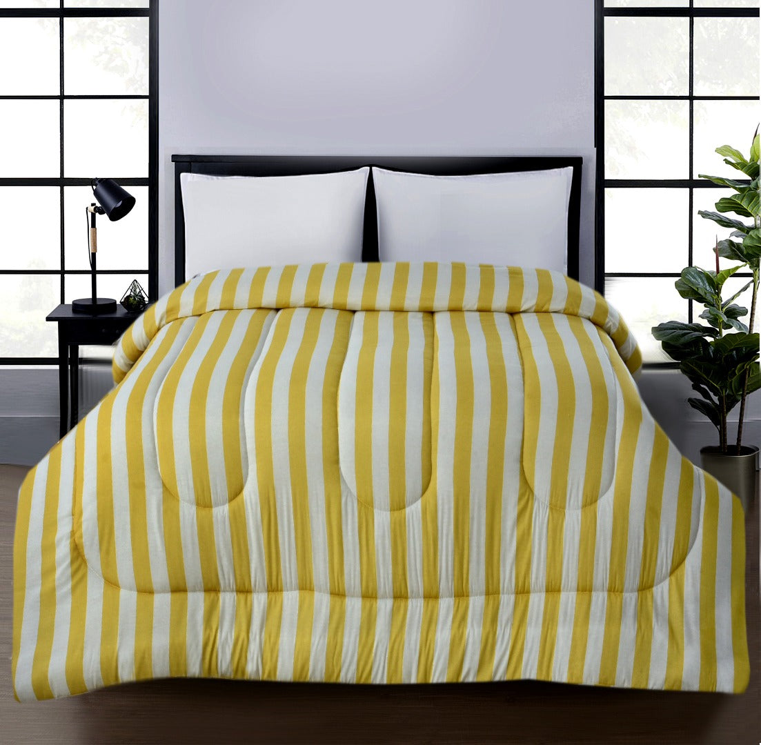 1 PC Double Winter Comforter-SNG-Yellow Comforters Apricot   