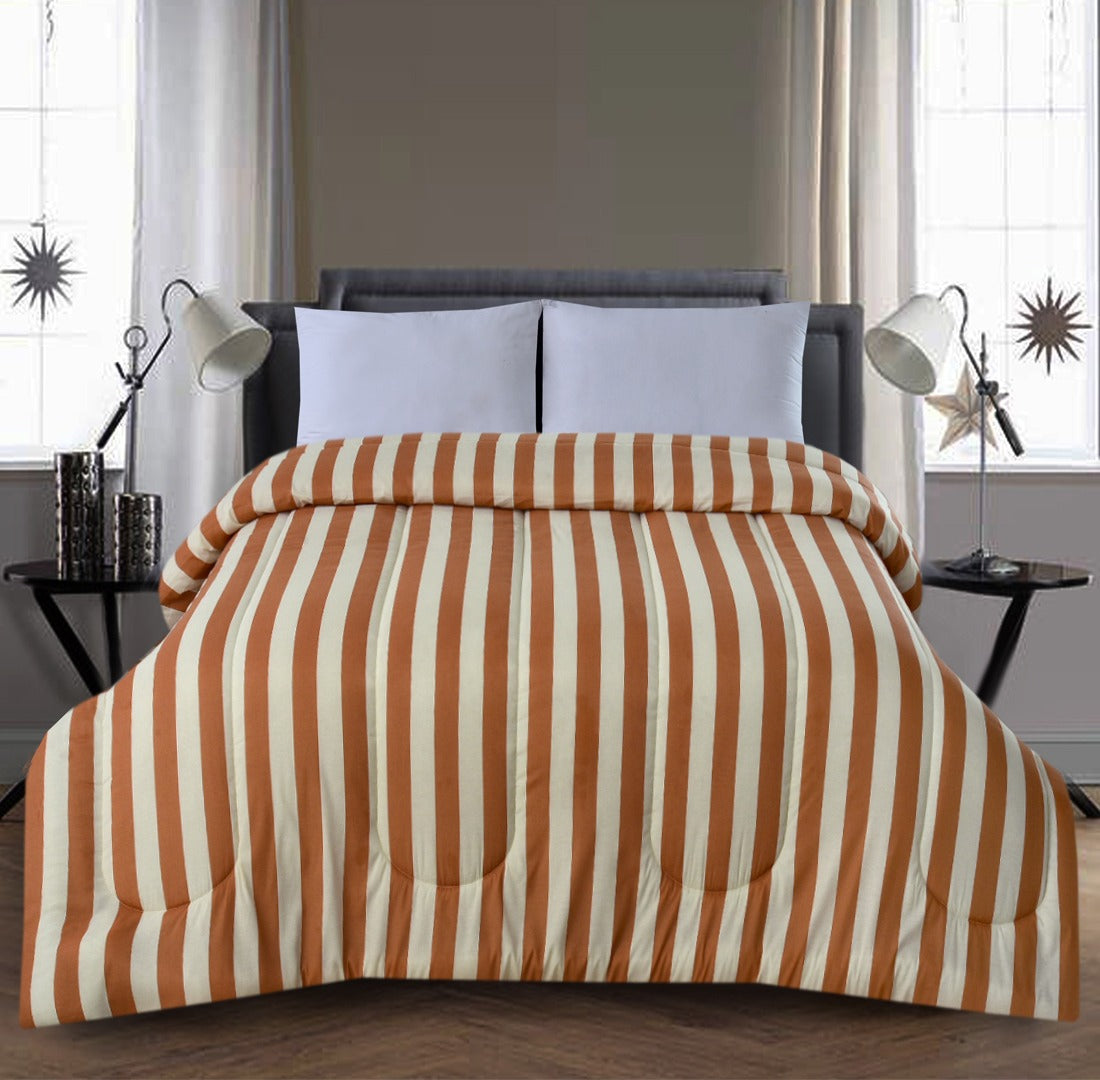 1 PC Double Winter Comforter-SNG_Brown Comforters Apricot   