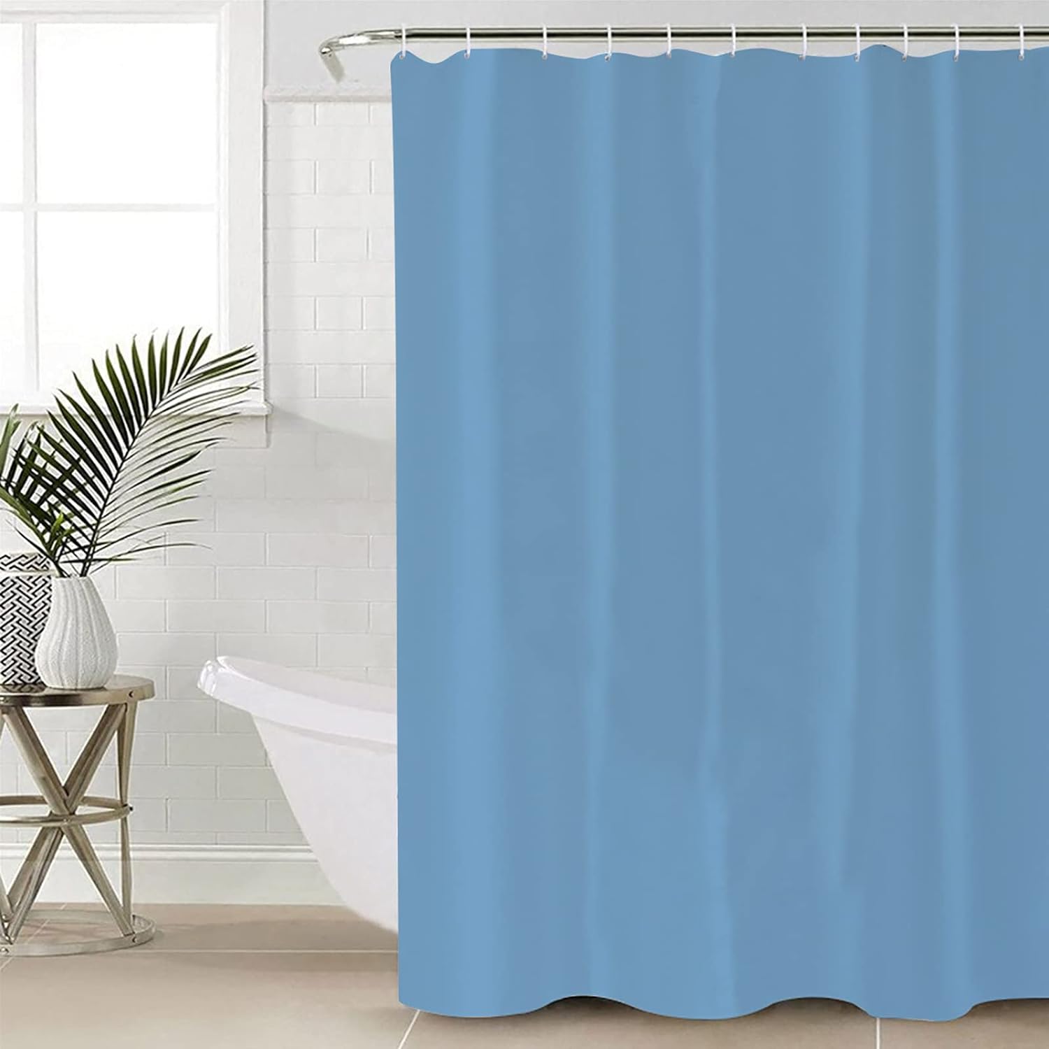 1 PC Waterproof Shower Curtain-Blue Curtains Apricot   