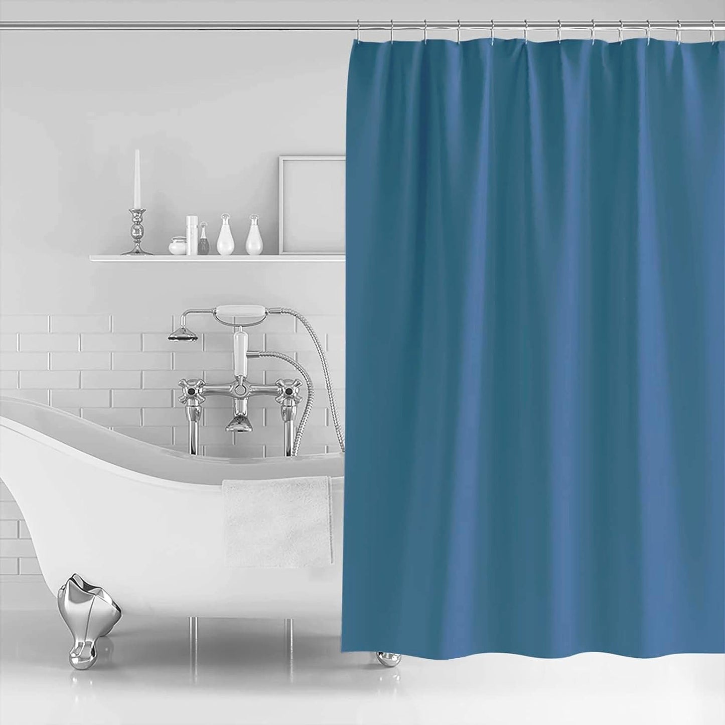 1 PC Waterproof Shower Curtain-Blue Curtains Apricot   