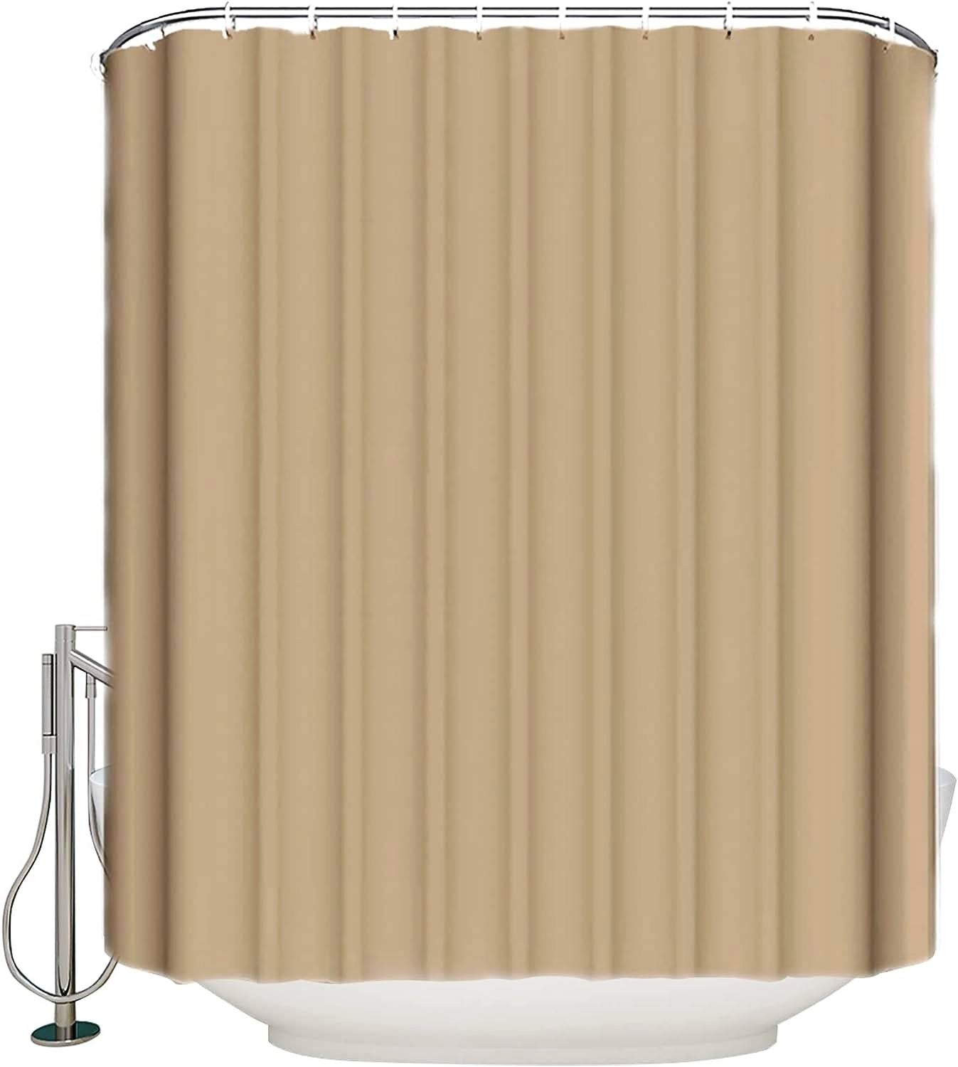 1 PC Waterproof Shower Curtain-Light Brown Curtains Apricot   