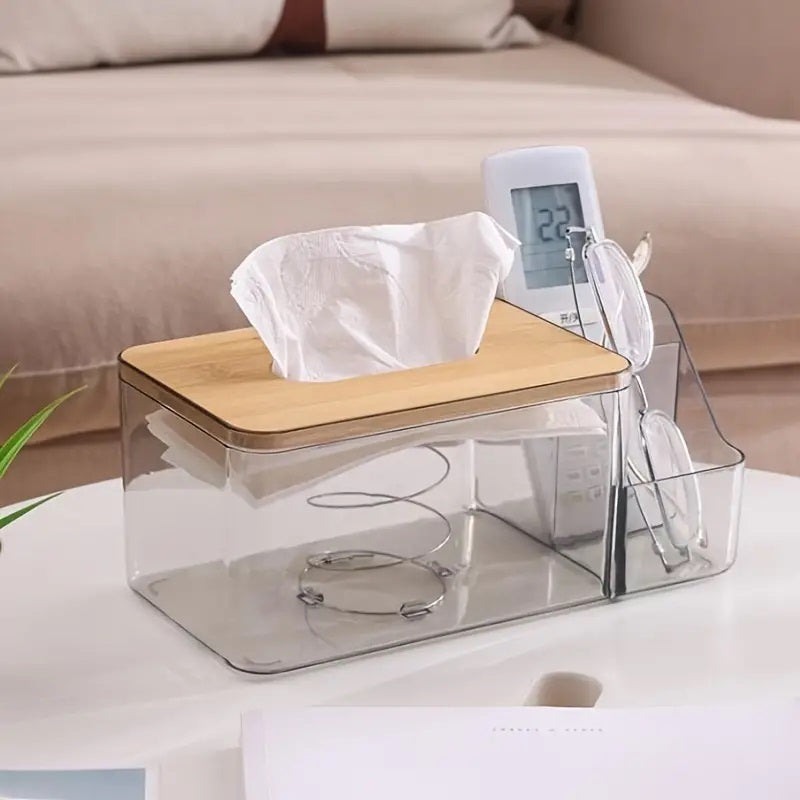 1 Pc Built-in Spring Tissue Box-(5320)Transparent Apricot