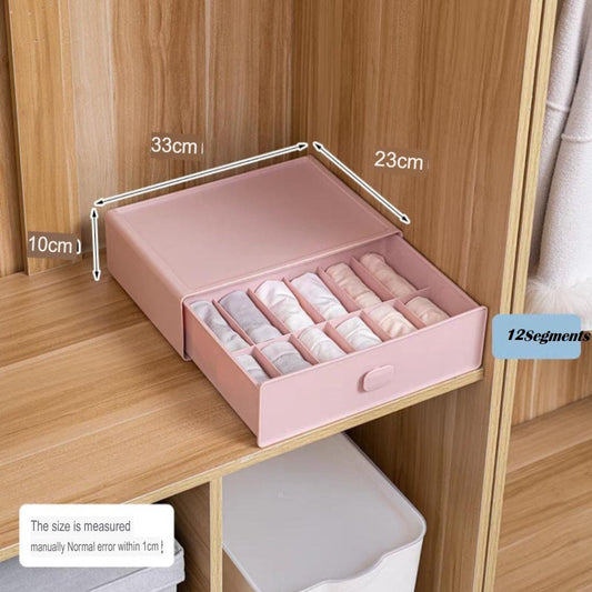 12 Segments Organizer For Under Garments(5349) Cosmetic Organizer Apricot   