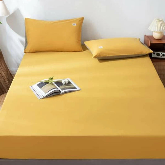 Fitted Bed Sheet-Mustard Fitted Sheets Apricot