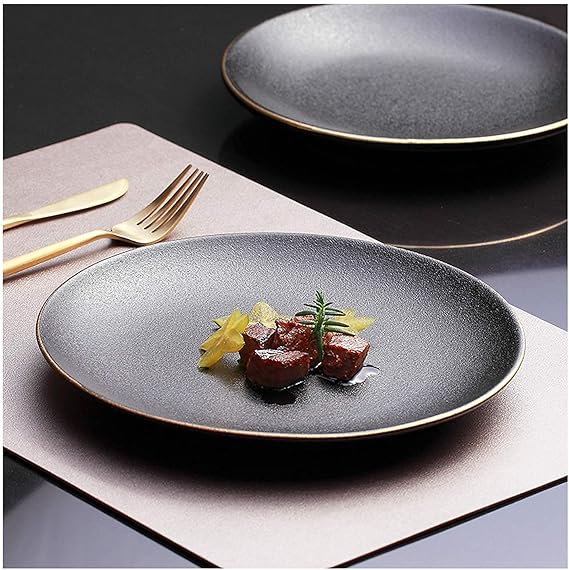 1PC Serving Plate-Black(SA2405-11)  Apricot   