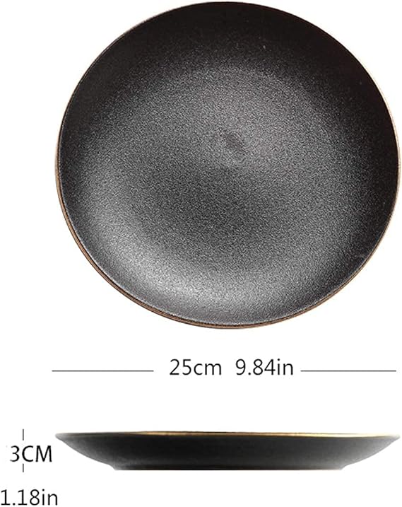 1PC Serving Plate-Black(SA2405-11)  Apricot   