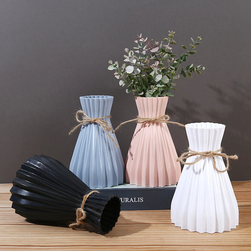 2PCs Striped Tabletop Vase (SA2510-100) Apricot
