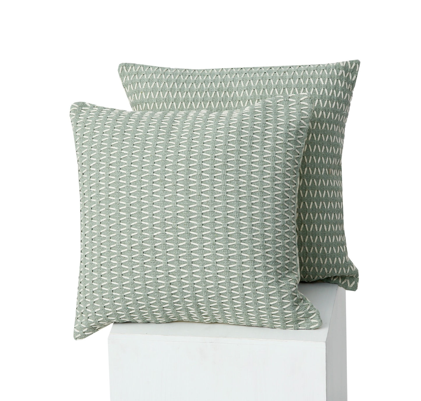 2 PCs 3D Embroidered Cushions-Mint Green cushions Apricot   