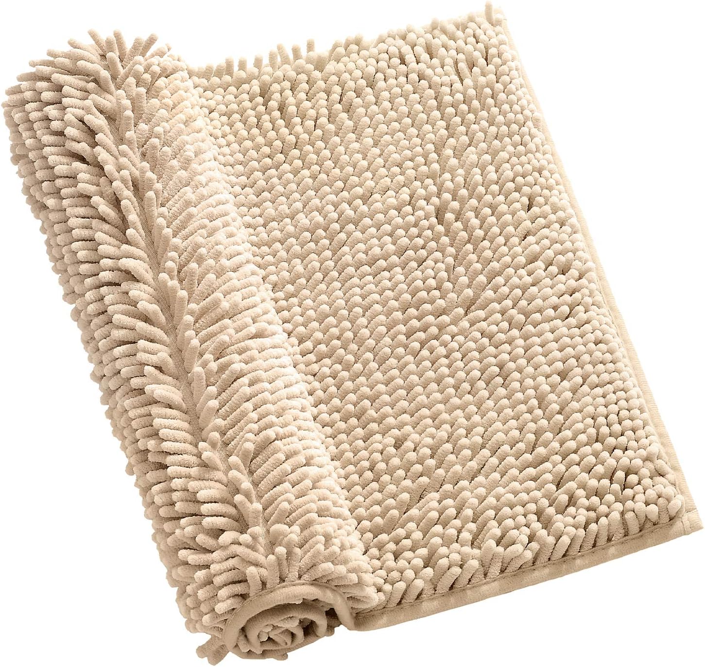 2 PCs Microfiber Anti Slip Commode Mat Set-14643Beige Bath Mats Apricot   