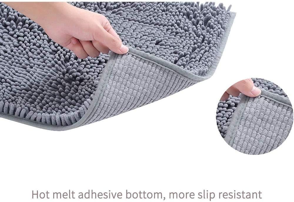 2 PCs Microfiber Anti Slip Commode Mat Set-14641Dark Grey Bath Mats Apricot   